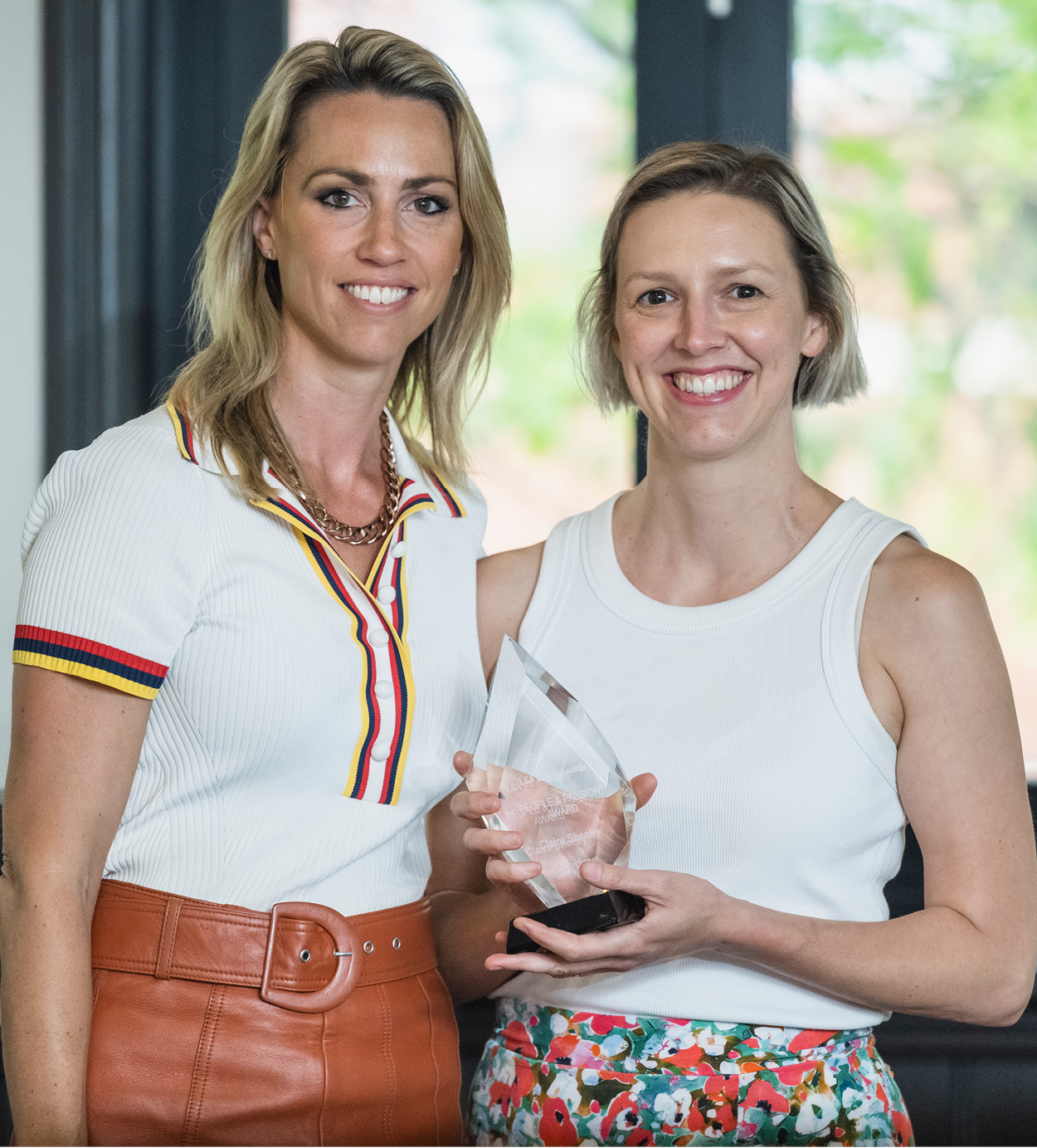 LSA Board member Talia Begley presents the People & Passion Award to Claire Sheehy. LSA Board member Talia Begley presents the People & Passion Award to Claire Sheehy