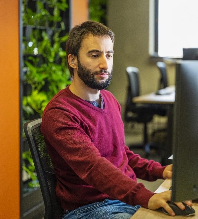 Man working on computer